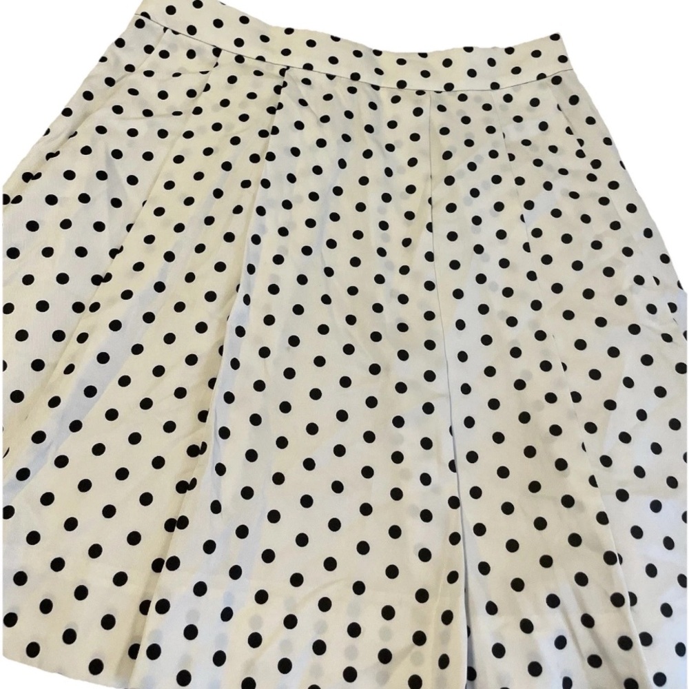 J. Crew Cream and White Polka Dot A-Line Mini Skirt